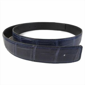  new goods leather belt crocodile H type mat H belt blue navy 90cm men's navy blue H buckle navy blue Stan s correspondence replacement for exchange cr90mbn