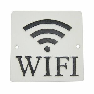 サインプレート アイアン ドアプレート 案内 Wi-Fiスポット WIFI ホワイト