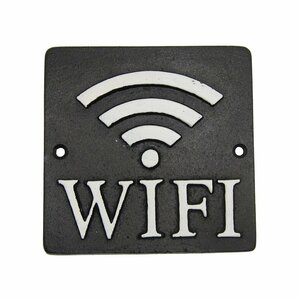 サインプレート アイアン ドアプレート 案内 Wi-Fiスポット WIFI ブラック