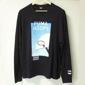 新品(L)(XL相当)プーマー PUMA 黒グラフィックロンT/ブラック