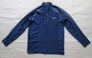 【未使用】NIKE GOLF 高品質モデル ◆ Lサイズ 長袖シャツ DRI-FIT 吸汗速乾・収縮素材 ハーフジップ 青・紺・ネイビー 送料230円OK！