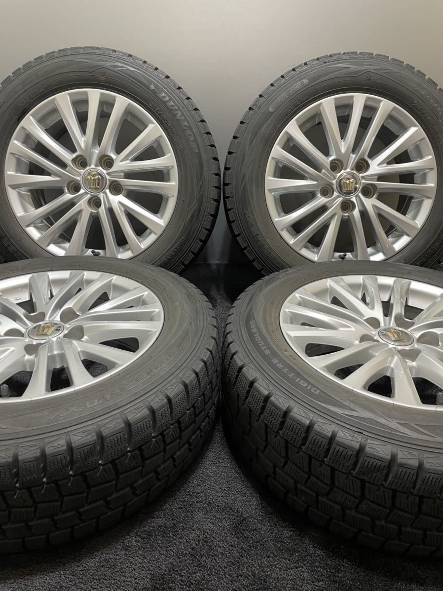 215/60R16 DUNLOP/WINTER MAXX WM01 14年製 トヨタ 210系 クラウン 純正 16インチ 7J +40 114.3 5H スタッドレス 4本