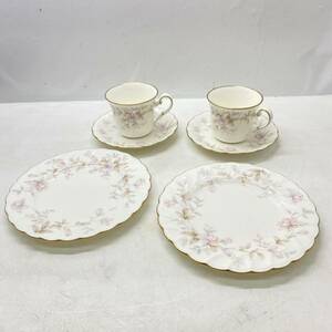 送料無料g09779 Noritake/ノリタケ】Bone China カップ＆ソーサー ケーキ皿 2客セット 未使用品