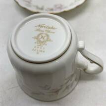 送料無料g09779 Noritake/ノリタケ】Bone China カップ＆ソーサー ケーキ皿 2客セット 未使用品_画像6