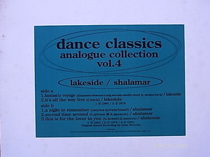 ★☆Lakeside / Shalamar「Dance Classics Analogue Collection Vol.4」♪Fantastic Voyage, A Night To Remember☆★5点以上で送料無料!!!