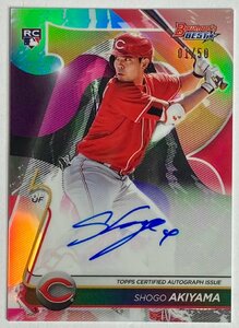 【ファーストNo.1/50枚限定】秋山翔吾直書きルーキーサイン 2020 Bowman's Best Gold Ref RC Auto