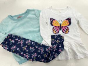 新品■BCBG GIRLS 女の子 フリース 長袖シャツ 花柄レギンス まとめてセット 4T 4歳 蝶々♪