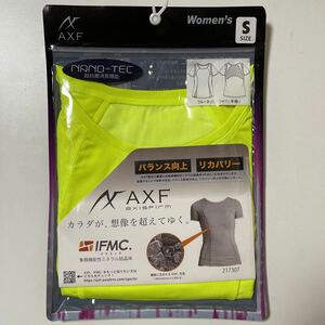 AXF axisfirm レディース　クルーネックTシャツ　半袖　サイズS イエロー