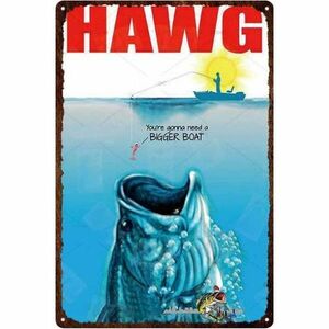 A3091 metal autograph made of metal tin plate signboard poster fish sea fishing fishing gear shop fishing fish . bus illustrated reference book illustration .[07