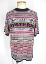 HYSTERIC GLAMOUR ジャガードボーダー半袖ニットプルオーバー / ヒステリックグラマー カットソー セーター [B50485]_画像1