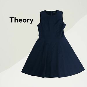 美品 Theory セオリー 4305517/ALIGNED/TILLORA 総柄 ノースリーブ ドレス ワンピース