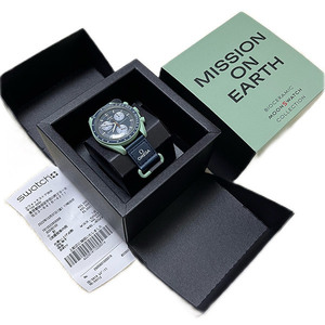 [ новый товар ]OMEGA x swatch EARTH наручные часы зеленый с коробкой 