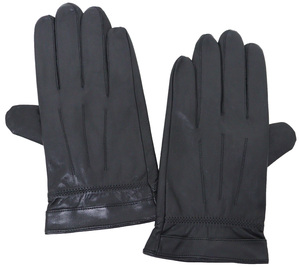  leather gloves gentleman sheepskin 3ps.@ mountain hem rubber aperture stop commuting business style * black * new goods [ cat pohs shipping ( nationwide equal 220 jpy tax included )]