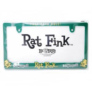 正規品 送料無料 Raised Rat Fink ロゴ ライセンスフレーム MG062GRRF ムーンアイズ ナンバーフレーム ナンバープレート レイズド
