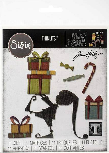 新品☆ティムホルツ SIZZIX Santa'sHelper 664192 クリスマスカード シジックスダイ Tim Holtz サンタクロースのお手伝い カードメイキング