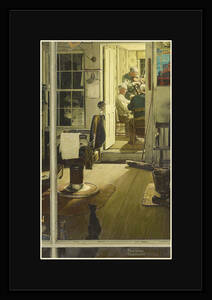 FNR017B-ノーマン・ロックウェル Norman Rockwell アメリカ 画家 イラストレーター America フレーム有 マット有 黒マット 模写