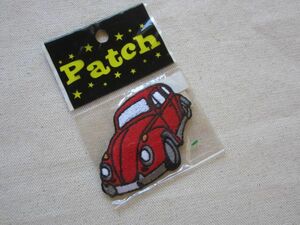 ビートル 赤 自動車 刺繍 ワッペン /アメリカ USA パッチ カスタム 企業 ワーゲン 548