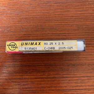 新品未使用 超硬エンドミル unimax c-chrb 2005-025 R0.25×2.5