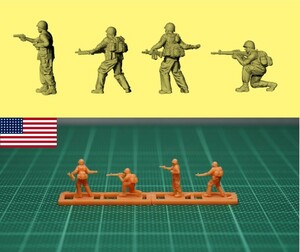 1/144 未組立 USA Soldiers /w M16 Gun in Vietnam War Resin Kit (S2202)