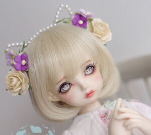 ウィッグ　1/3 SDドール BJD カツラ 高温対応 ゴールド