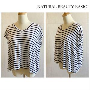 NATURAL BEAUTY BASIC ボーダーカットソー ノースリーブ 46