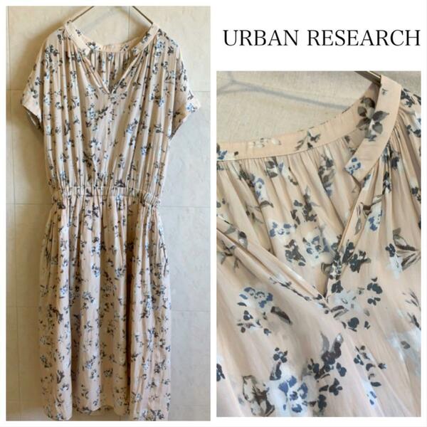 URBAN RESEARCH 半袖 ピンク 花柄ワンピース　YW80