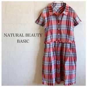 NATURAL BEAUTY BASIC check shirt One-piece AC19