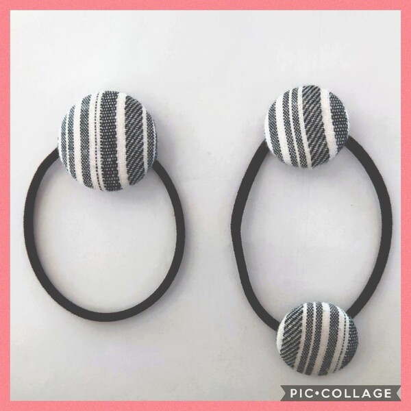 くるみボタン ヘアゴム ハンドメイド