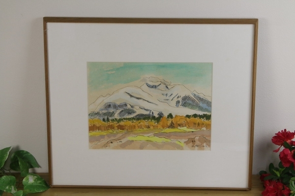 [Masakichi Kojima] (Monte Tokachi) Pintura a la acuarela No. 4 Tubo Z5503, cuadro, acuarela, Naturaleza, Pintura de paisaje