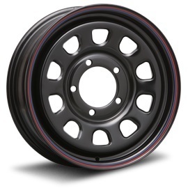 MLJ/エムエルジェイ デイトナ SS ホイール ブラック レッド/ブルーライン 16インチ×6J ＋0 5H139.7