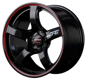 RMP RACING R50 18x9.5J 5/114.3 +22 BRL ブラック/リムレッドライン