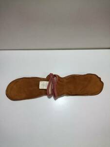 [MID WESTERN] USA made deer leather KID's MITTEN gloves tea 80 period new goods dead size:3 little dirt discoloration q-2free