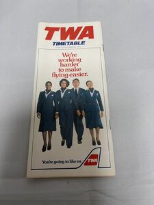 航空会社の時刻表　TWA航空　1979年