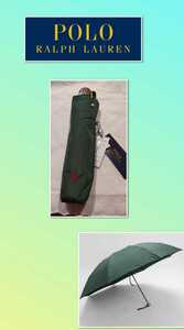  Ralph Lauren folding umbrella Ralph Lauren new goods unused 60 centimeter green stripe gentleman folding umbrella present Christmas birth festival .