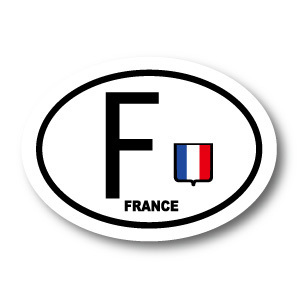 Z0D2●ビークルID/フランス国識別ステッカー Sサイズ ●屋外耐候耐水シール F FRANCE_ルノー プジョー シトロエン に！ EU