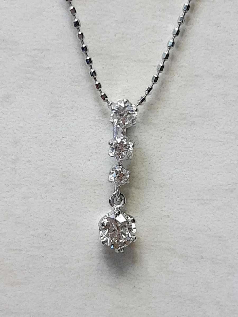 K18YG☆天然ダイヤ0.03ct☆ネックレス42mm ペンダント☆99