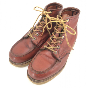 【中古】90s RED WING モックトゥ サイズ7E 半円犬タグ ヴィンテージ ブラウン アメリカ製 レッドウィング[240017514094]