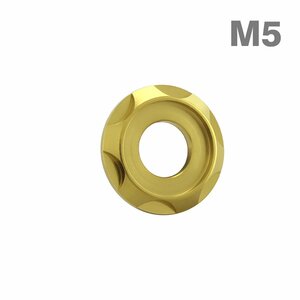 M5 外径12mm 内径5mm 64チタン合金 デザインワッシャー ボルト座面枠付き ゴールドカラー 車/バイク ドレスアップ 1個 JA1661