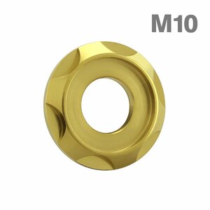 M10 外径23mm 内径10mm 64チタン合金 デザインワッシャー ボルト座面枠付き ゴールドカラー 車/バイク ドレスアップ 1個 JA1676