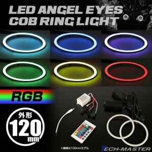 RGB COB LEDイカリング 16色点灯 外径120mm 内径108mm 1セット OZ336
