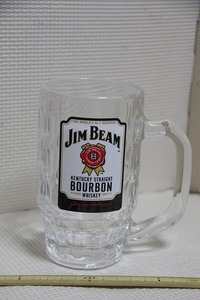 ガラス製 JIM BEAM ジムビーム ジョッキ 未使用 検索 バーボン ウィスキー ロゴ コップ 非売品 グッズ ノベルティ