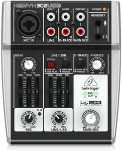 送料無料★即決　Behringer ベリンガー USBオーディオインターフェース搭載 DAW対応ミキサー 302USB XENYX ポッドキャスト制作に最適