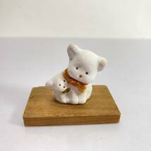 陶器 置物 犬 豆 ミニ 木製台座 インテリア 飾り かわいい_画像3