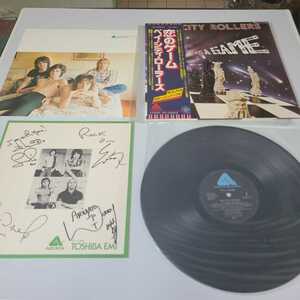 [ запись LP / BAY CITY ROLLERS Bay * City * ролик z/ IT'S A GAME.. игра / IES-80850] с поясом оби автограф карточка для автографов, стихов, пожеланий ввод 