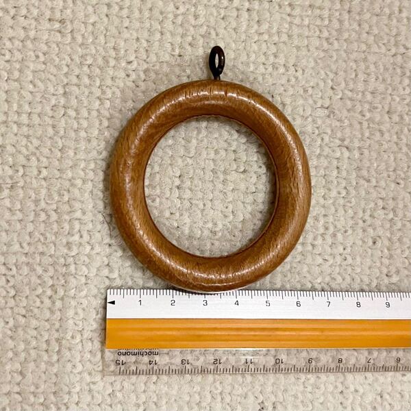 【新品未使用】天然木 無垢材 ウッド カーテン リング ライナー 約6.5cm 大量まとめ売り 40個セット
