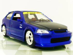 ■JADA TOYS 1/24 1997 HONDA CIVIC BLUE■55