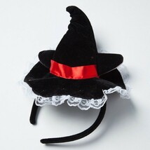 黒ねこウィッチカチューシャ ハロウィン カチューシャ ウィッチハット 黒猫 魔女 仮装 変装 コスプレ ヘアアクセサリー グッズ_画像4