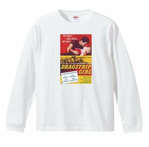 ホットロッド系 ロングTシャツ リブ付 H 白 (S/M/L/XL) ロンT 長袖 オールディーズ 50s 看板 ティンサイン アドバタイズメント