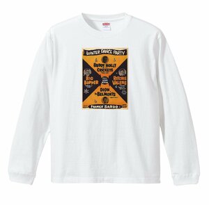 Длинная футболка в стиле рокабилли в рубчик H3 Белый (S/M/L/XL) Длинная футболка с длинным рукавом Buddy Holly 50-х Олди Рок-н-ролл