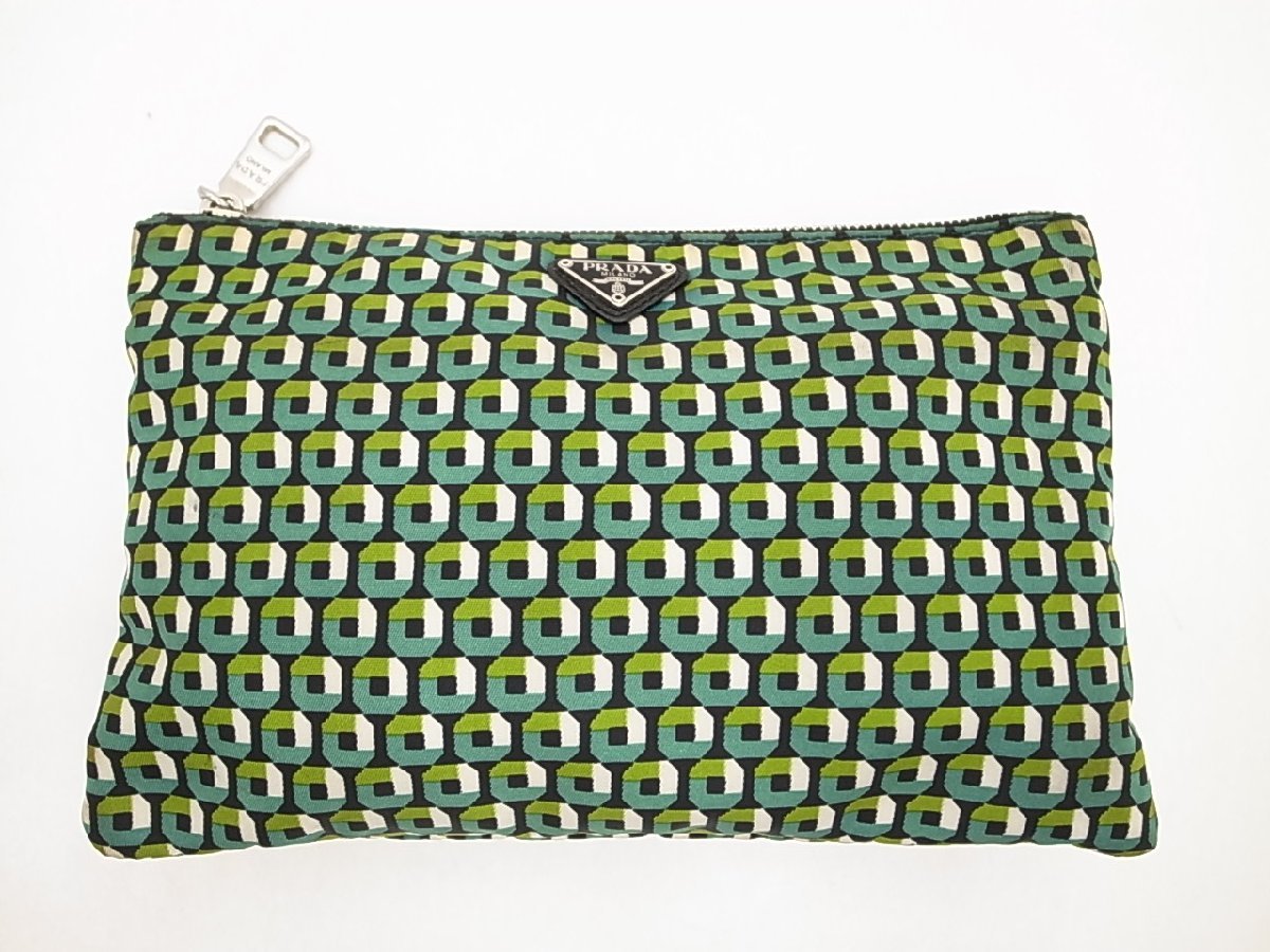 2023年最新】ヤフオク! -prada ポーチ グリーンの中古品・新品・未使用